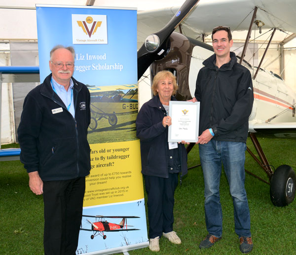 John Hardie, 
winner 2019 VAC Liz Inwood Taildragger Scholarship